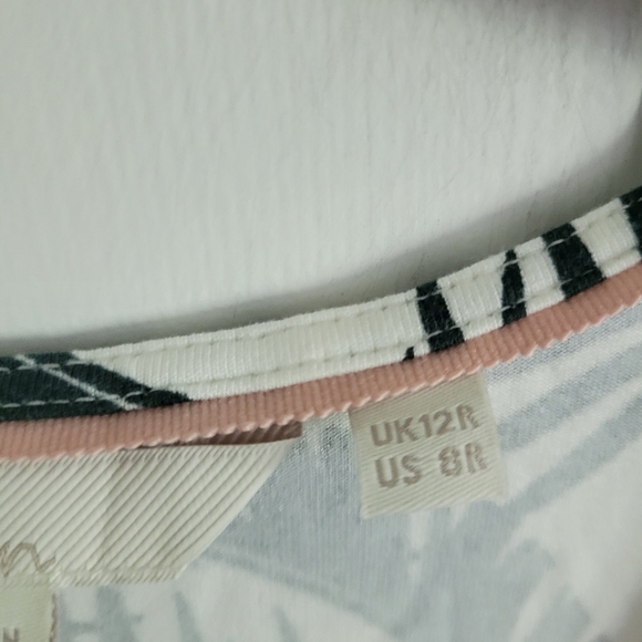 BODEN V-Neck Jersey Dress Midnight Garden Tropic Foliage Size 8R - Picture 3 of 6